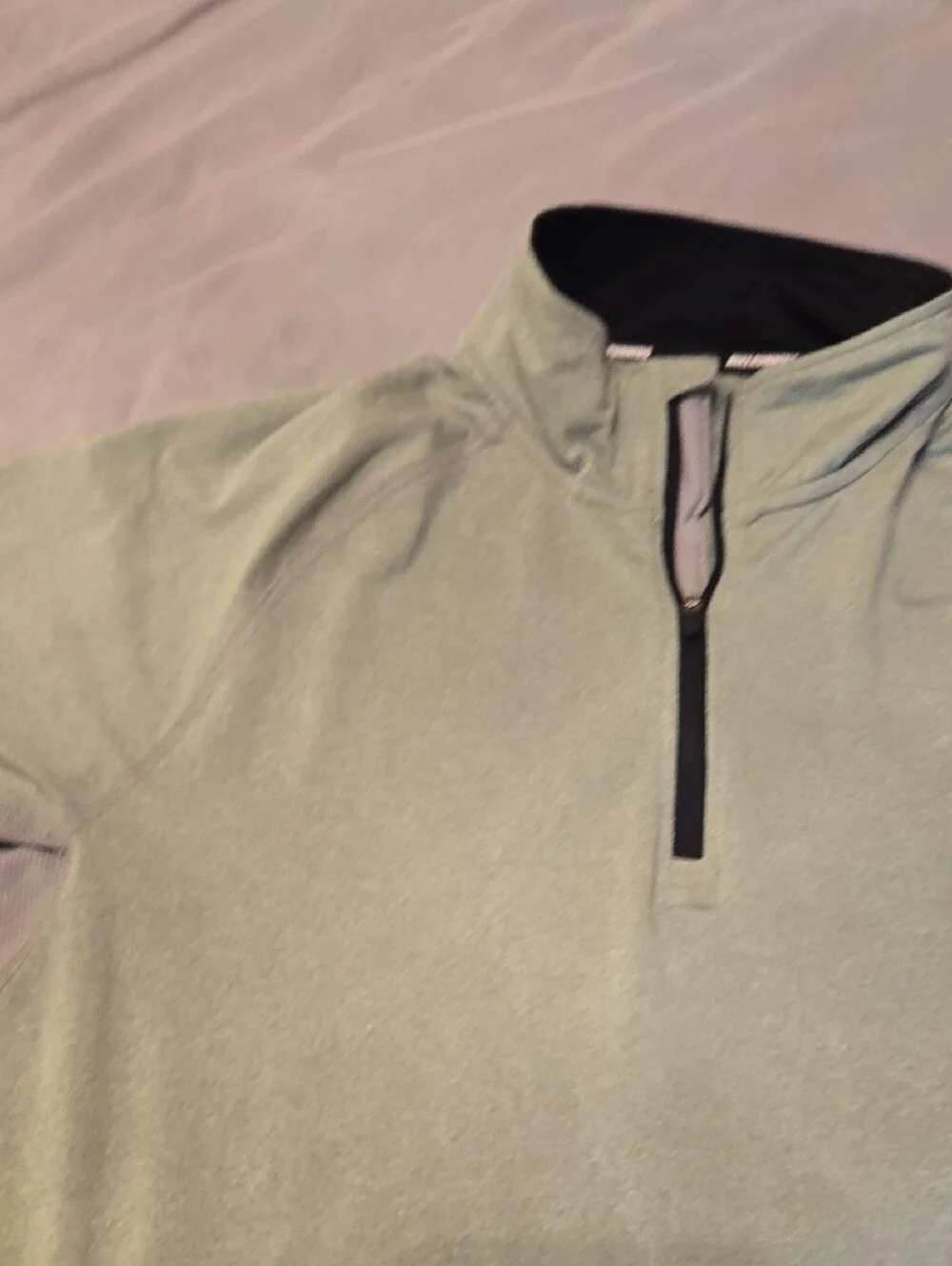 Nike Men's Light Green Quarter-Zip Shirt Jacket